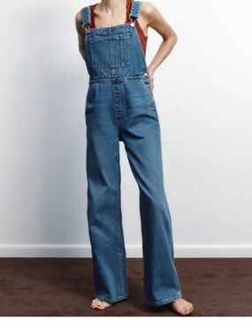 TRF long denim jumpsuit (Zara denim overalls)